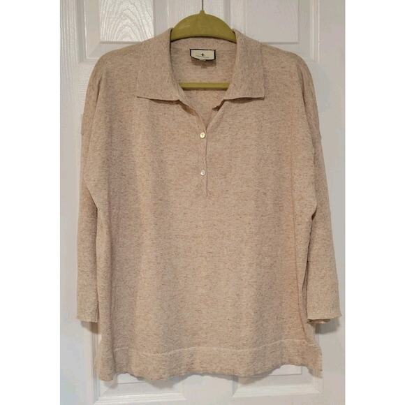 Tuckernuck Tencel Linen Clayton Relaxed Knit Polo Shirt Size Medium-Large - Picture 3 of 8